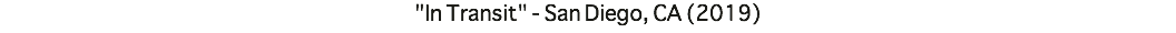 "In Transit" - San Diego, CA (2019)